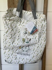 Nordstrom Reusable Canvas Tote Bag “Better Together” Floral Interior Pocket