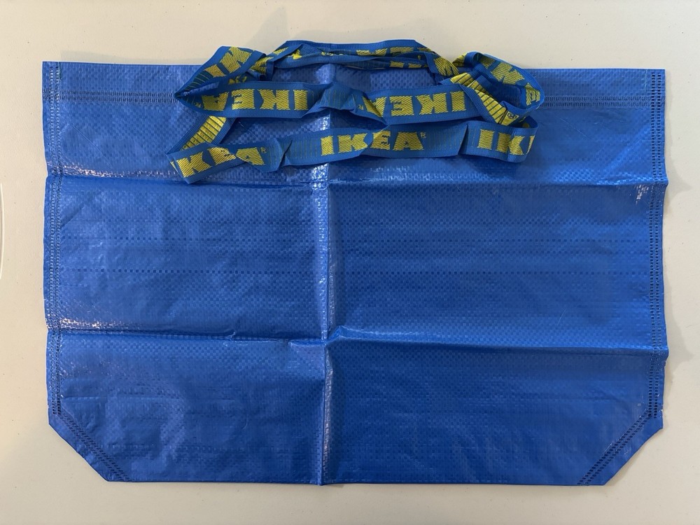 IKEA Medium 17.75×17.75×7 Blue Reusable Shopping Gift Bag Tote