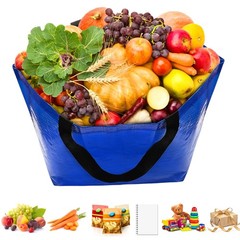 12 PCS XL Reusable Grocery Bags, Heavy Duty, 80 Lbs, Waterproof, Multicolor