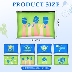 24 Pcs Pickleball Makeup Bags Bulk Gifts for Women, Multicolor