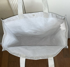 Lululemon Gray White Large 16″ Reusable Tote Shopping Bag