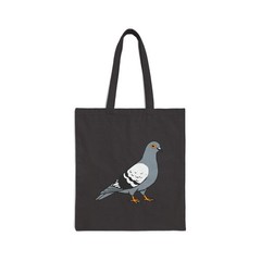 Pigeon Cotton Canvas Tote Bag , Urban Bird Art for Everyday Adventures