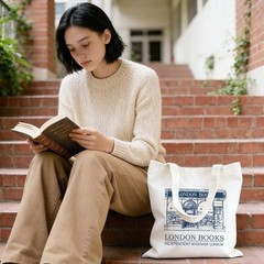Book Canvas Tote Bag,London bookstores Handbag,Book Lover Gift,Reusable Groce…