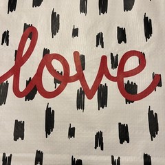 Reusable Shopping Bag Valentines Day ❤️ LOVE Spell out Homegoods Gift BLK&WHITE