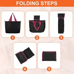 1Pcs 21″ x 16″ Washable Shopping Totes Fit in Pocket (Black)