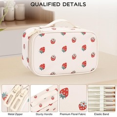 Relavel Makeup Bag, Small Bag for Women, Travel MEDIUM, 01B-Strawberry