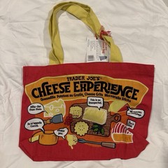 Trader Joe’s Large Cotton Reusable Shopping Bag Tote Red Yellow SKU 80578