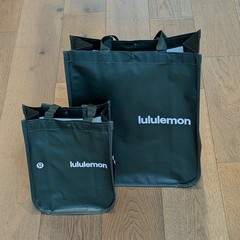 Lululemon Large Small Lot of 4 Reusable Shopping Tote Bags 💚 Forest Green 💚NEW