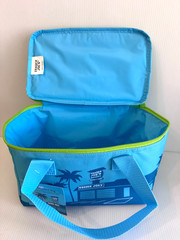 Trader Joe’s Mini Insulated Bag ~ Light Blue w/Green Zipper ~ Discontinued NWT