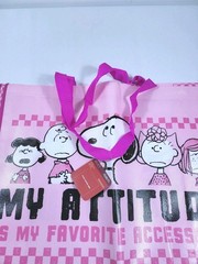Peanuts New Snoopy & Gang My Attitude Reusable Shopping Bag Grocery Bag