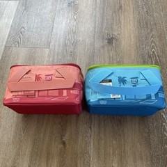 Trader Joe’s Mini Insulated Tote Lunch Bags New Season Peach And Blue
