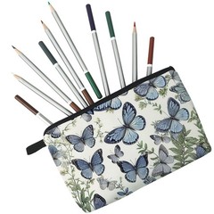 YULUENZE Butterfly Floral Cosmetic Bag for Women Cute Small 01