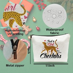 Zengzetong lnfinite Cheetah Makeup Bag Cosmetic Gifts White