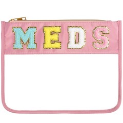 Chenille Snack Bags Letter Clear Snacks Pouch, Preppy Medicine Bag Pink Meds