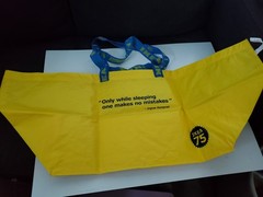 New Large Yellow IKEA Reusable Shopping Bag 75th Anniversary Edition Collectible