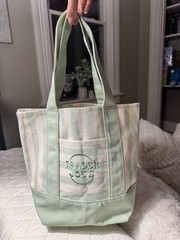 Trader Joe’s Limited Canvas Striped Tote Bags 4-Pack Multicolor Small 13x6x10