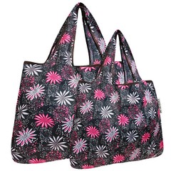 Wrapables Large & Small Foldable Tote Nylon Reusable Grocery Bags, Set of 2