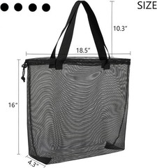 Reusable 4Pack Colorful Mesh Beach Tote BagsMesh Shopping Bag With Drawstring…