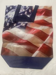 Reusable Foldable Plastic Shopping Bag Multicolor American Flag Pattern