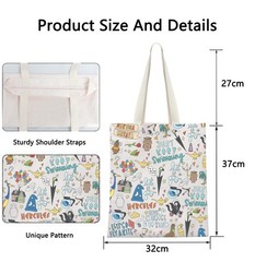 POFULL Movie Characters Collage Carrier Bag 9.2 inches x 6.8 inches, Beige