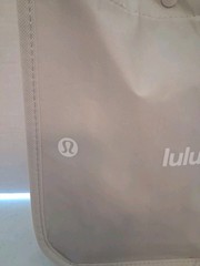 Lululemon Small Reusable Shopping Tote Lunch Bag Gray New Double Handles