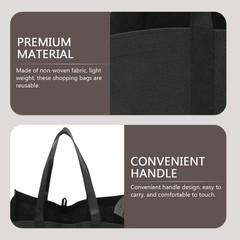 3PCS Non Woven Shopping Bags – Large Blank Fabric Tote – Reusable Grocery Bag,