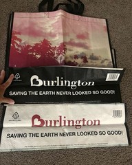 Lot of 5 Burlington Reusable Recyclable Tote Bags-Coastal, Travel, Floral