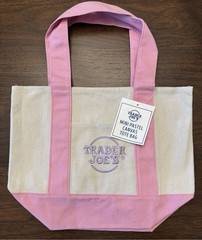 Trader Joe’s Mini Canvas Tote Bag Delicate Pink – Limited Release | Collectible