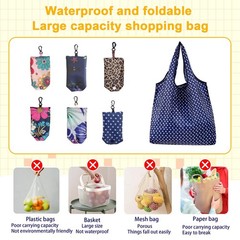 6 Pcs Reusable Shopping Bags FoldableGrocery Bags in PocketWaterproof and Mac…
