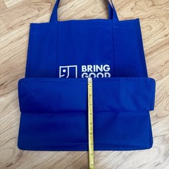 GOODWILL BLUE REUSABLE TOTE BAG 15x14x7.5” DONATE RECYCLING SAVERS CLOTH HANDLES