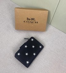NEW Medium Corner Zip Wallet With Star Print CW530 Black