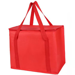 13 Qt. Xl-Large Insulated Grocery Shopping Bags Red Reusable Heavy Duty Zipped C