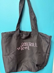 Baseball Mom Reusable Tote Bag 100% Polyester with Handles