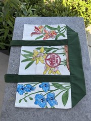 Trader Joe’s Floral Large Green Canvas Tote Bag, New With Tags