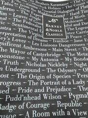 Barnes & Noble Classics Reusable Shopping Tote Book Bag Black Polyester PVC Back