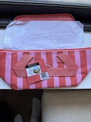 Trader Joe’s Mini Insulated Tote Bag Pink Red Stripe Summer 2026 Limited NWT