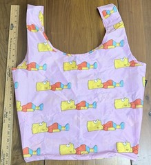 BAGGU The Simpsons Bart Simpson Nylon Pink Reuseable Grocery Tote Large Bag