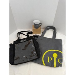 Pampered Chef Consultant Bundle Black Organizer Tote Grey Bag & Ceramic Mug Set