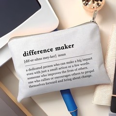 Difference Maker Makeup Bag Gift, A Thoughtful Gift for A One Size, Neutral
