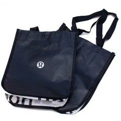 Lululemon Reusable Shopping Tote Bags Lot of 2 Black White Eco Tote 9×12