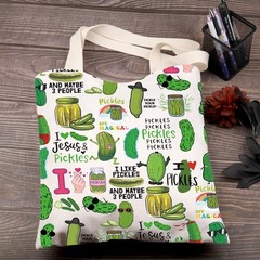 Pickles Gift Funny Dill Pickle Gift Vegetarian Gift Pickle Lovers Tote Bag Pi…