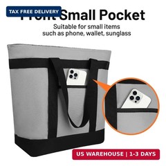 Insulated Reusable Tote Bag for Grocery Shopping for Women/Men, Pizza/Food Deliv