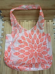 Free People FP Movement Reusable Ripstop Nylon Orange White Floral Tote Bag