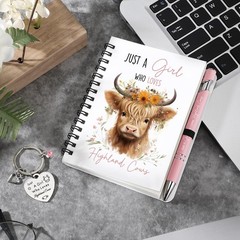 Sinmoe 5pcs Highland Cow Gift Set Women 13.39 x 15.75 x 3.94 inches, Pink