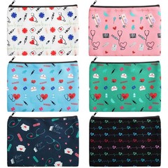 Reginary 6 Pcs Nurse Cosmetic Bag Bulk for 9 x 6 inches, brightly colored
