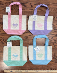 NEW Lot 4 Trader Joe’s mini canvas tote bags spring 2025 Easter pastel set NWT