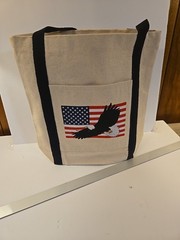 EL PASO SADDLE BLANKET Linen Tote Bag American Flag Eagle Theme