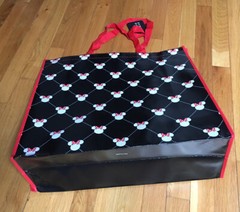 LARGE Disney Reusable Tote Shopping Bag~Minnie Mouse Ears Black Red White~NEW