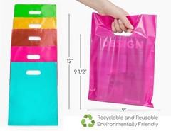Vibrant 100 Pack 9×12 Glossy Merchandise Bags – Perfect for All Occasions