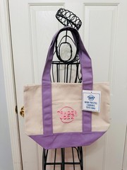 TIK TOK FAMOUS TRADER JOE’S PASTEL SPRING MINI CANVAS TOTE BAG LIGHT PURPLE